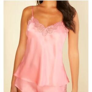 Cosabella Journelle Charlotte Silk Cami Womens Small Pink Lace Sexy Sleeveless